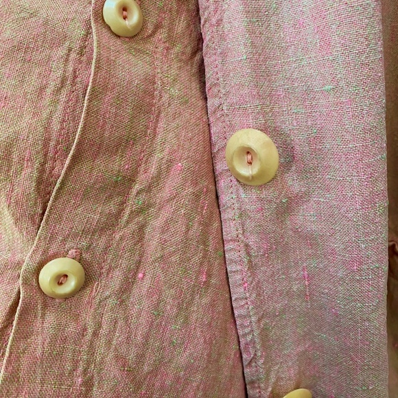 VINTAGE Flax Journey's Jacket 100% Linen in Bazooka sz L - Picture 7 of 9